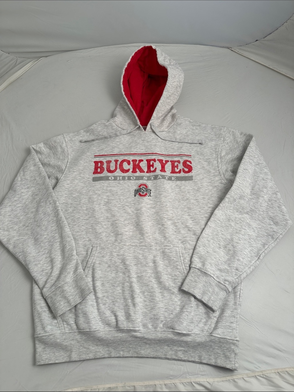 Pro Edge Ohio State Buckeyes light heather gray front pocket hoodie M